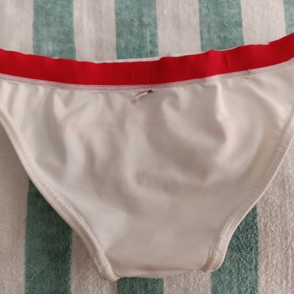 (*) VINTAGE SPEEDO SWIM BRIEF, WHITE, REAR TEXT, SIZE "S" (30"-31") - Pre-owned - Picture 6 of 7